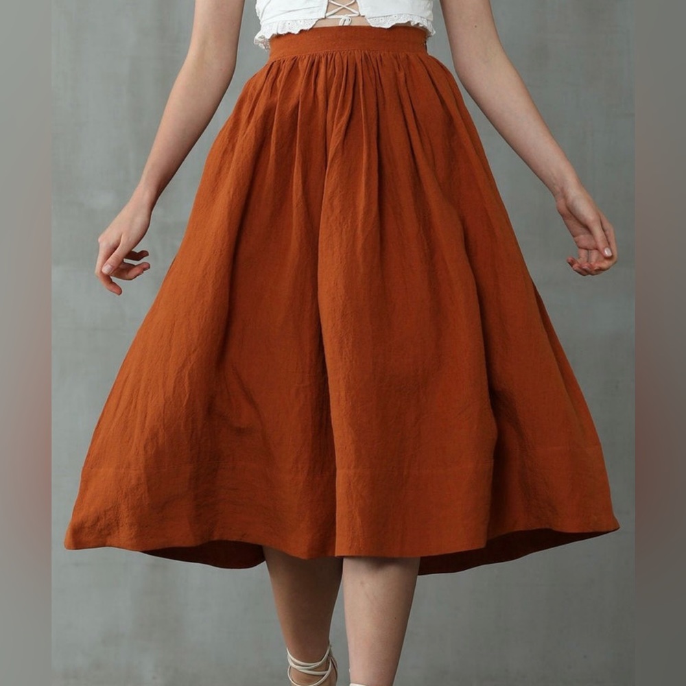 Linennaive Daisy 03 midi skirt XL (33” waist)